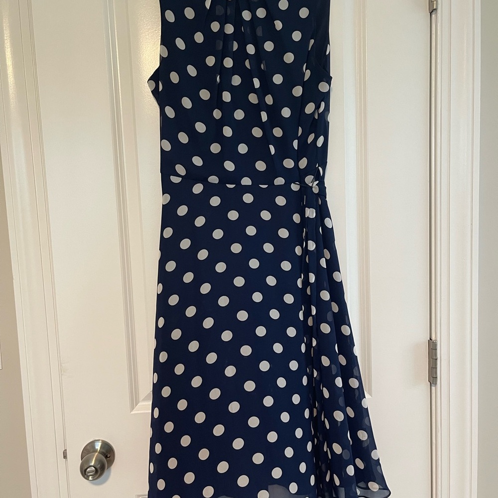 Navy Polka Dot Dress